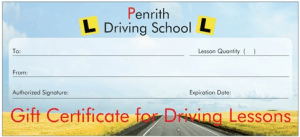 Penrith Driving School Gift Certificate